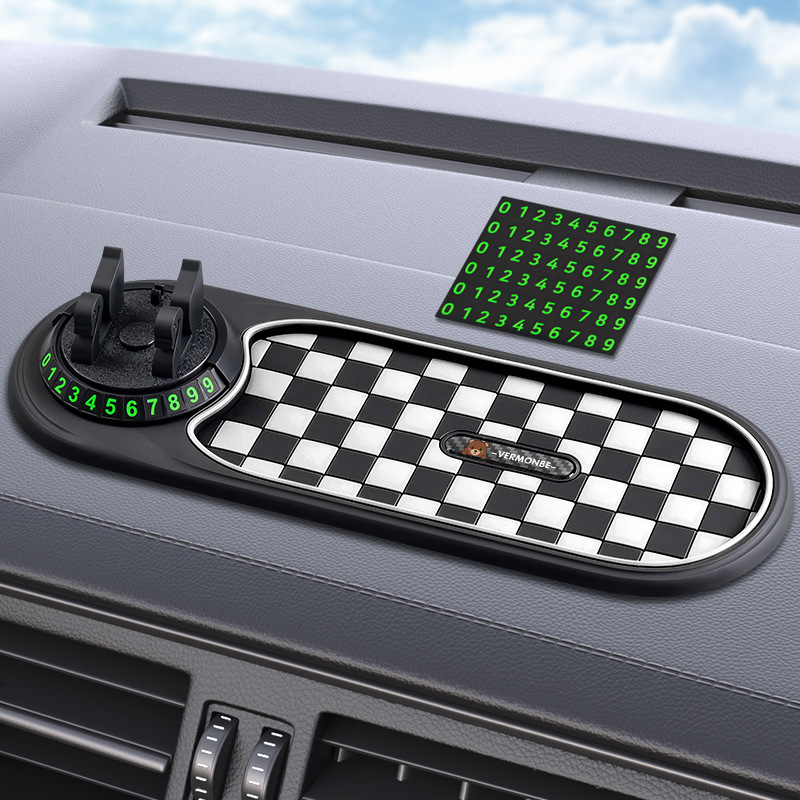 車載携帯電話スタンド臨時駐車番号札センターコンソール置きマット計器台ナビゲーション多機能滑り止めマット|undefined