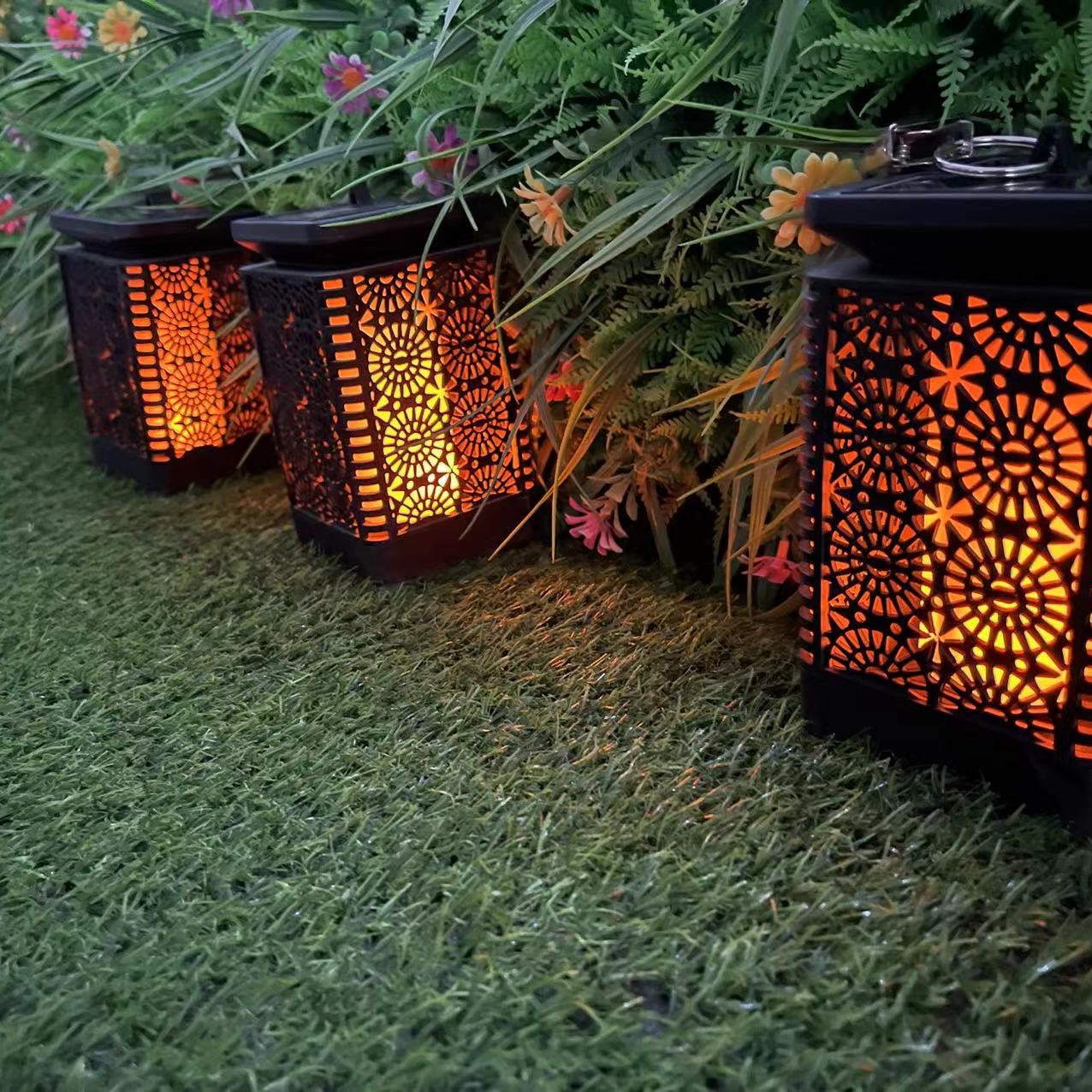 LED Solar Flame Lamp Courtyard Landscape Pendant Light Lawn Lamp Garden Villa Ground-Embedded Landscape Ornament Street Lamp