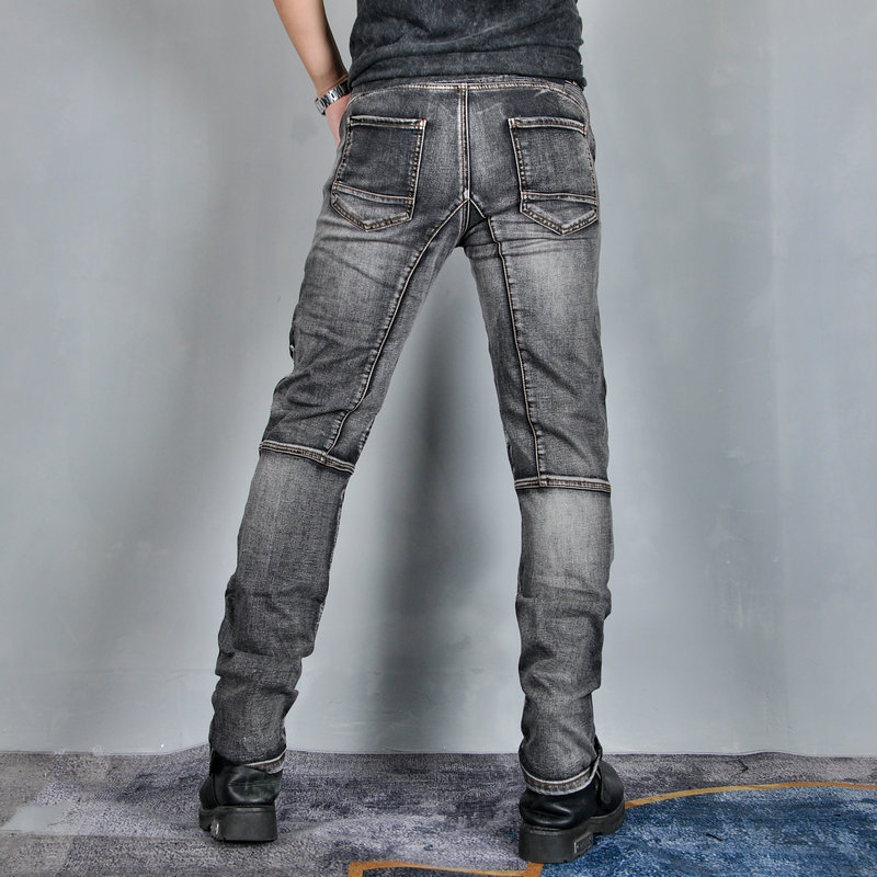 Pantalones vaqueros de la motocicleta de los hombres pantalones de montar a caballo kevlar resistente al desgarro de carreras estiramiento pantalones anti-caída de silicona equipo de protección