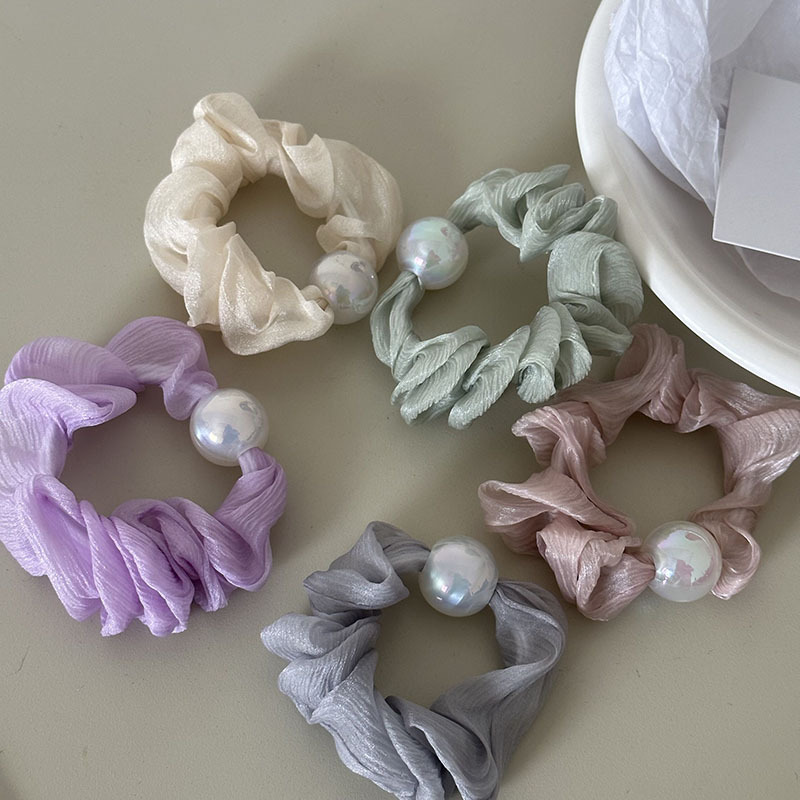 Round bead mercerized yarn sausage ring candy-colored fabric hair ring pleated cute girl's large intestine ring leather band hair accessories new styl_voghion.com