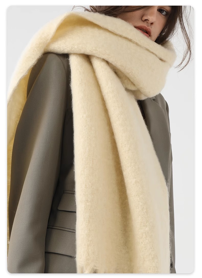 Mohair de couleur unie pour filles 2023 automne et hiver nouvelle version coréenne polyvalente étudiant i mitation cachemire châle chaud_voghion.com