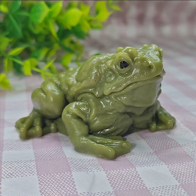 Реалистичная игрушка-слим лягушка, ПВХ мягкая резина антистресс, золотая/зелёная