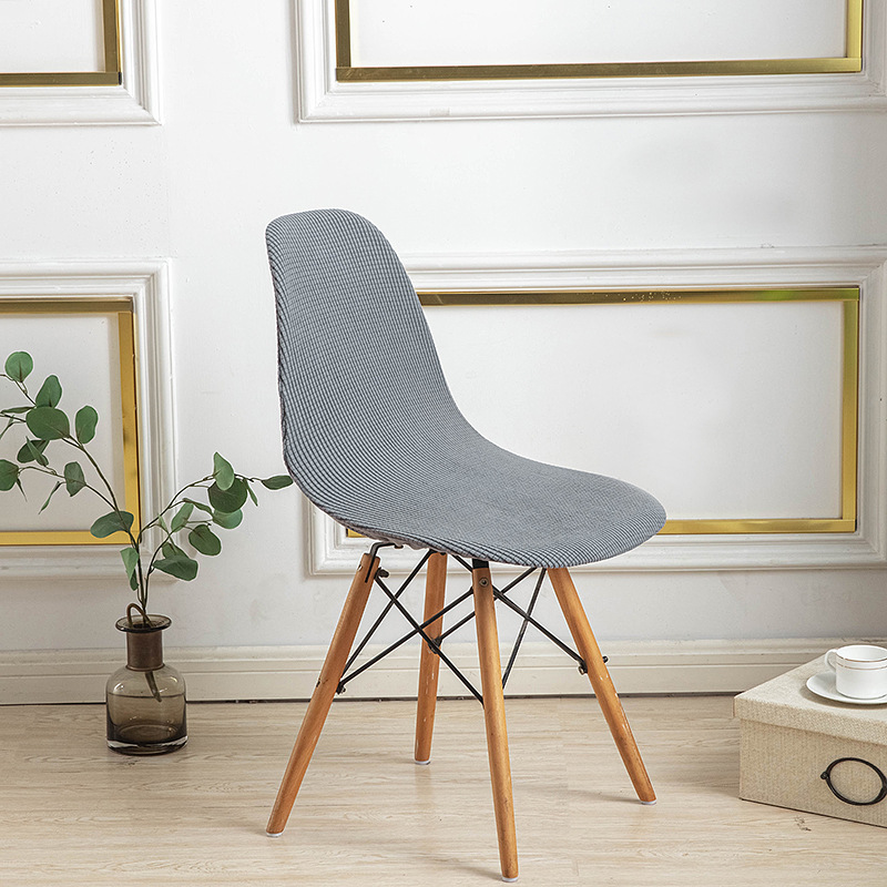 Amazon Kalın Mısır Kadifesi Eames Kabuk Sandalye Kılıfı Toz Geçirmez Aşınmaya Dayanıklı Granül Polar Kavisli Kulüp Sandalye Kılıfı
