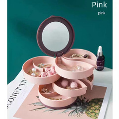 Cross-border European-style multi-functional jewelry box portable rotating accessory storage box multi-functional shelf direct from manufacturer