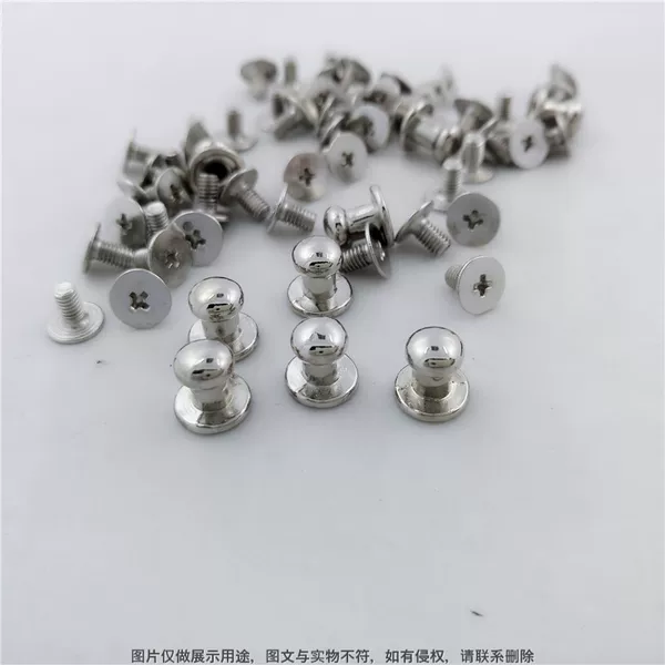 Multi-Specification Metal Screws and Rivets, Zinc Alloy 8X8 Leather Nails, Monk Heads, Silver Craftsmen's Fine Materials