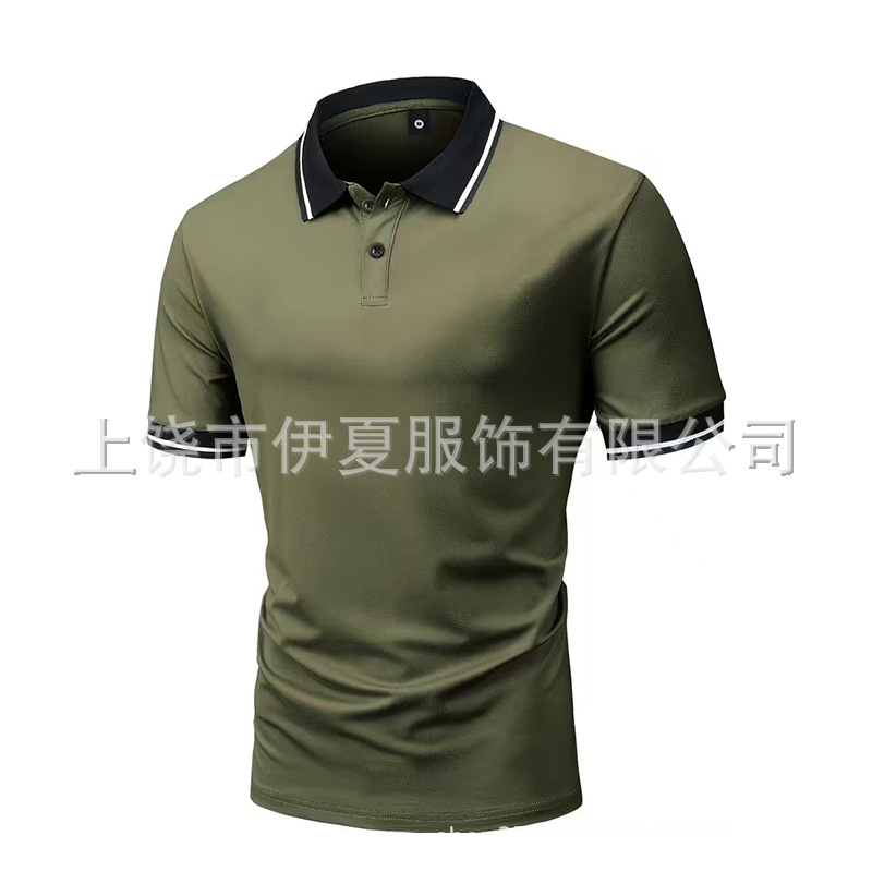 Foreign trade summer new men's Polo shirt lapel short sleeve golf casual sports top color contrast T-shirt short sleeve