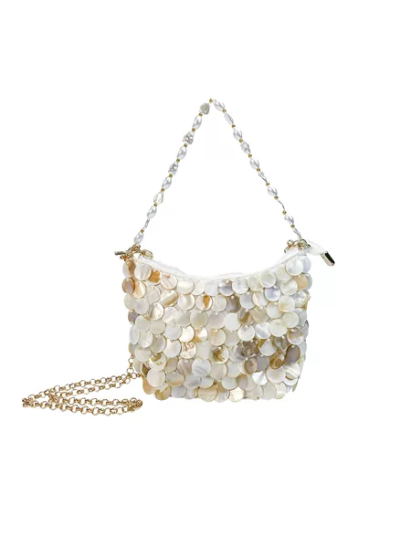 Summer Beach Vacation Handmade Woven Shell Dumpling Bag Hand-Sewn Niche Trendy Crossbody Handbag