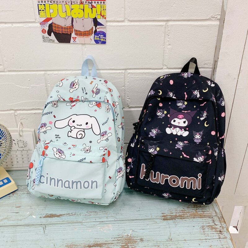 Cartoon Backpack Kuromi Kidsren's Backpack New Large Capacity Lightweight Kt Cat Print Cute Middle School Student Bag