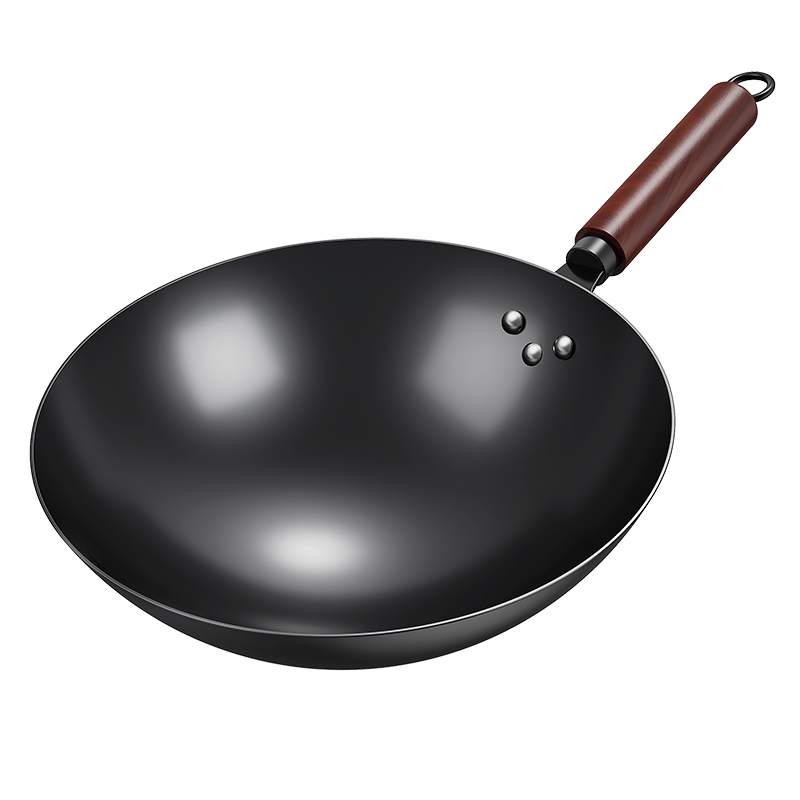 Zhangqiu Wok Traditional Iron Pan Official Flagship Old-fashioned Iron Wok Household Non-stick Pan Non-coated Pot Gas Stove