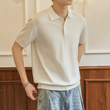 ZF8101-MW夏季优雅老钱14针插肩袖polo衫男商务复古短袖翻领T恤，男装针织衫/毛衣，星座614