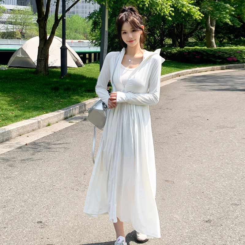 Ropa de protección solar para mujeres verano nuevo vestido largo anti-UV vestido largo de hielo todo el cuerpo ropa de protección solar blusa