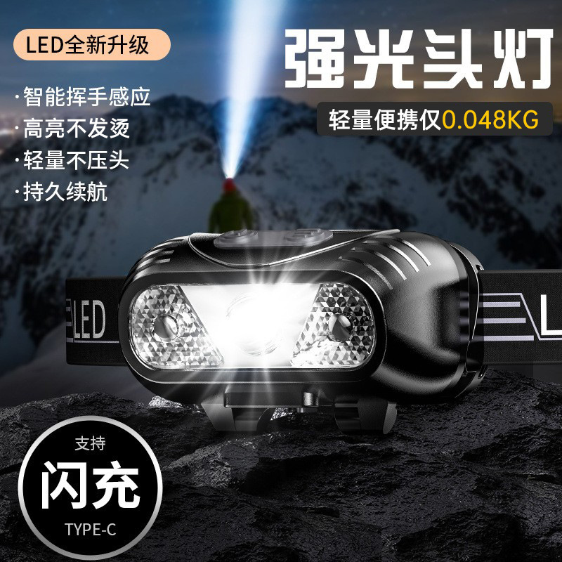 New Led Headlight Wave Sensor Headlight USB Charging Head-Mounted Night Running Fishing Mini Headlight Wholesale New Led Headlight Wave Sensor Headlight USB Charging Head-Mounted Night Running Fishing Mini Headlight Wholesale