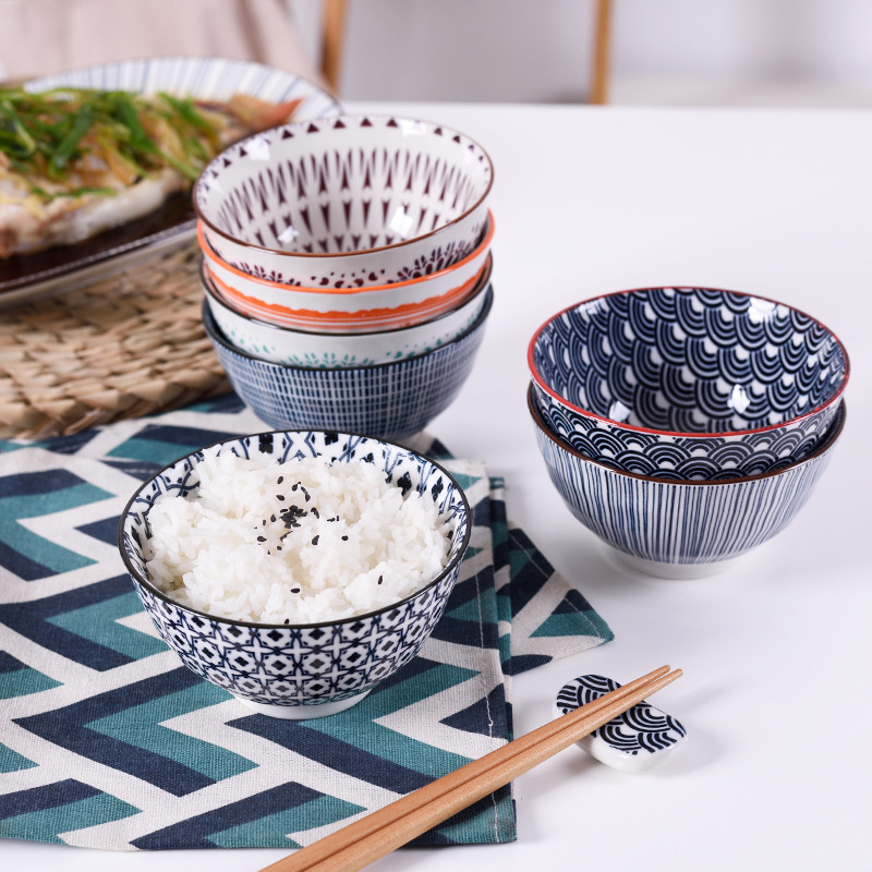 4.5 inch ceramic rice bowl European style and wind tableware suit creative eating bowl dish soup bowl oatmeal bowl