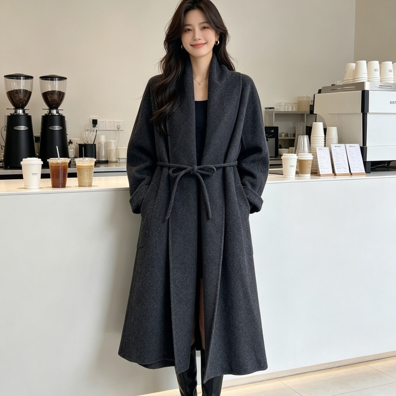 Special Offer: 20% Cashmere Reversible Design Wide-Cut Thin Belt, Stylish and Casual Double-Sided Cashmere Coat for Women Special Offer: 20% Cashmere Reversible Design Wide-Cut Thin Belt, Stylish and Casual Double-Sided Cashmere Coat for Women