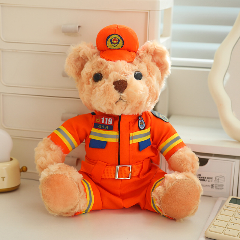 Uniforme de policía de emergencia de bomberos de policía Teddy Bear muñeca Jewel muñeca juguete de peluche regalo