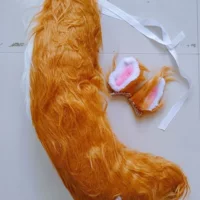 Хвост Уши костюм Fox Wolf хвост косплей костюм плюшевый реквизит хвост плюс уши якорь аниме