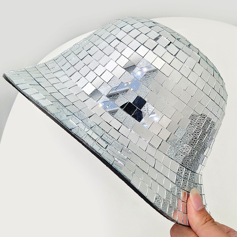 New Product Discobuckethat Disco Fisherman Hat Fashion Shiny Glass Sequin Design Hat Wholesale