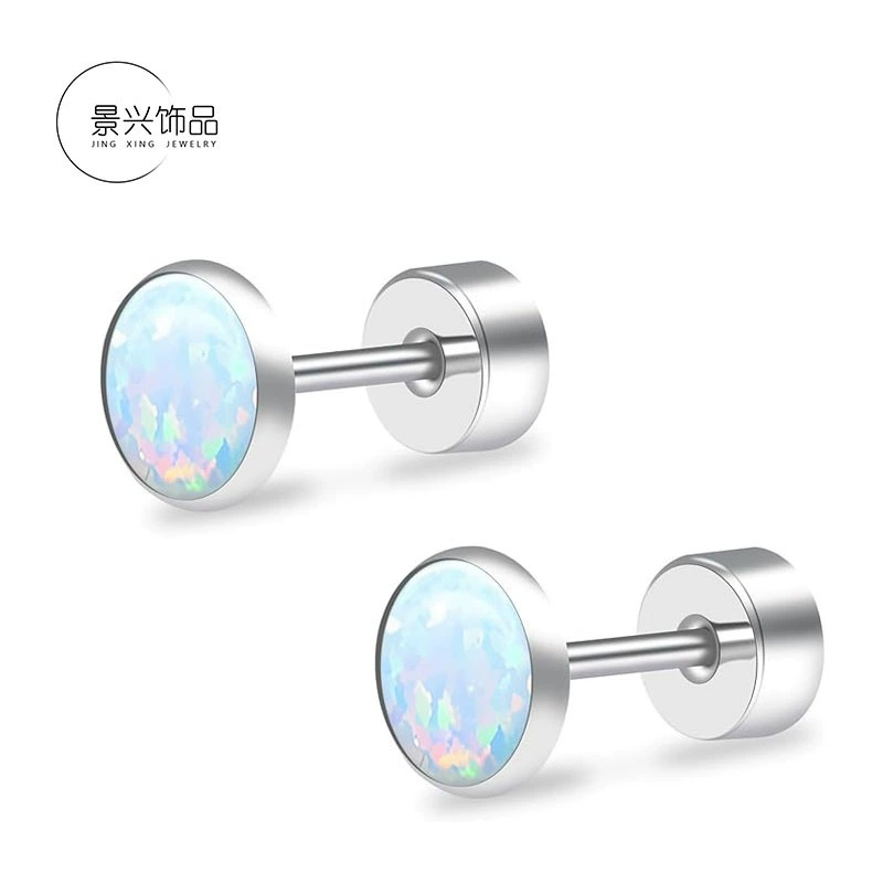 Трансграничные Amazon, хит продаж, серьги из нержавеющей стали с опалом op17, серьги из титановой стали, серьги для ушей, украшения для пирсинга в европейском и американском стиле