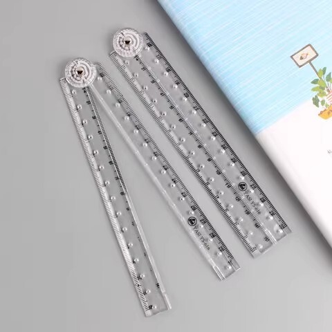 リトルレッドブッククリエイティブアクリル透明折りたたみ定規シンプルなスケールプラスチック定規描画定規 30 センチメートル|undefined