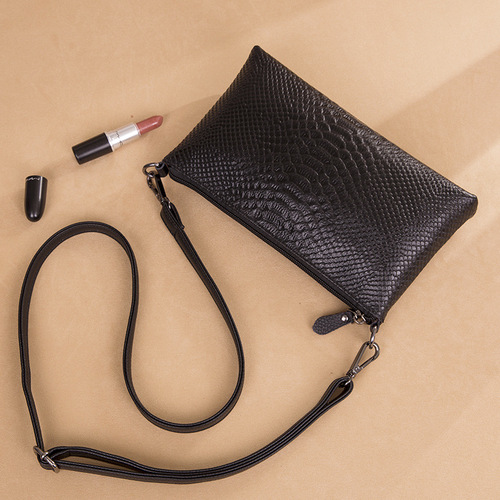 Genuine leather crossbody bag for women 2024 new fashion crocodile pattern cowhide shoulder bag versatile simple clutch bag small bag