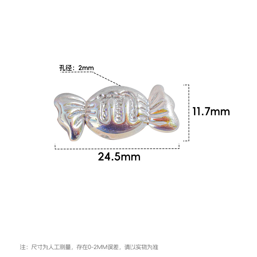 Haijia 20 esmaltes de azúcar chapados en color color mágico a través de agujeros de caramelo cadena de teléfono móvil con cuentas material de bricolaje llavero colgante de coche cuentas