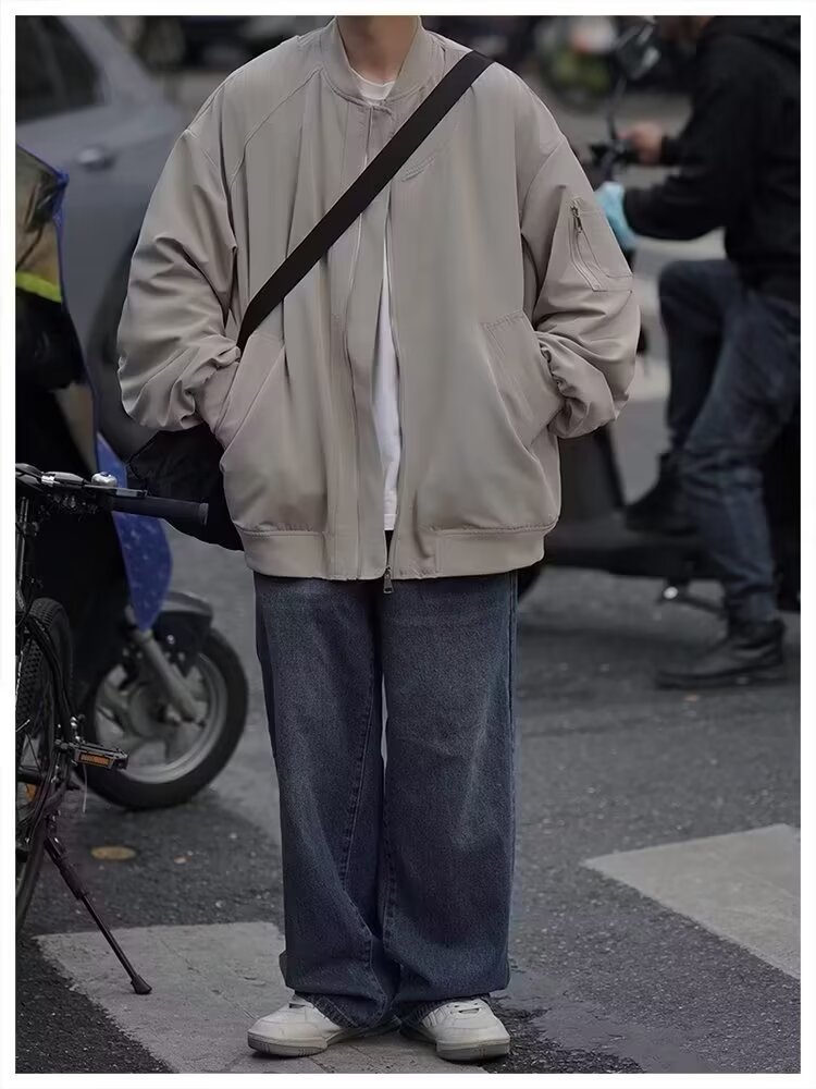 Herren Piloten Baseballjacke Mit Stehkragen Für Den Herbst_voghion.com