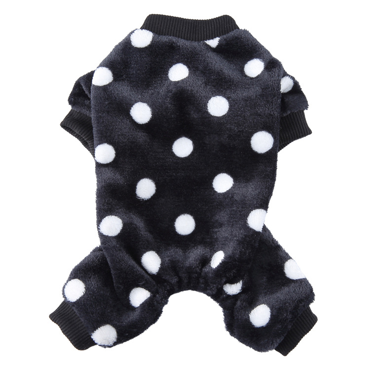 Suministros para mascotas transfronterizos ropa para mascotas leopardo estampado Polka Dot homewear para perros pequeños y medianos invierno felpa casual pijamas para perros