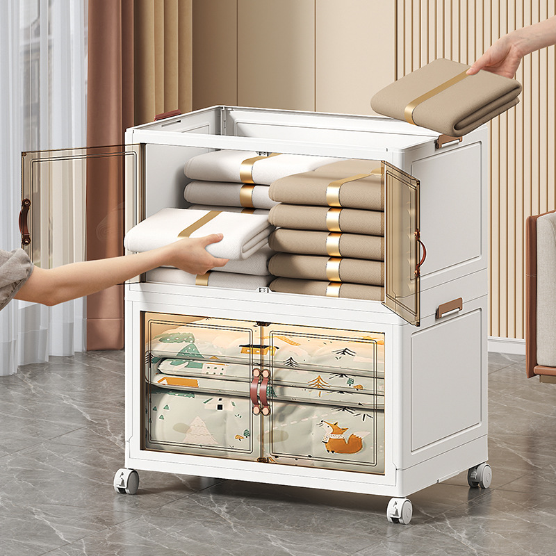 Foldable storage cabinet baby wardrobe storage cabinet installation-free storage cabinet home children's clothes and toys storage box