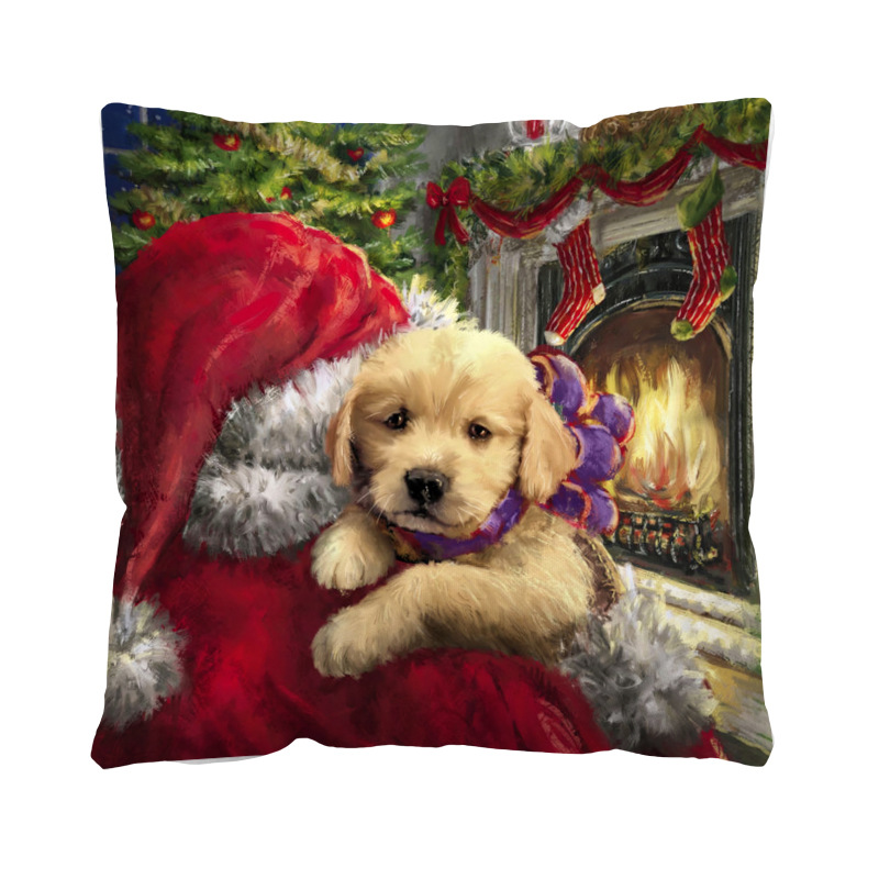 75g Weight Pillow Cases Home Textiles & Decor Type short plush Material Christmas Glam Santa Claus Snowman Short Plush Pillow Cases Couch & Sofa Decor