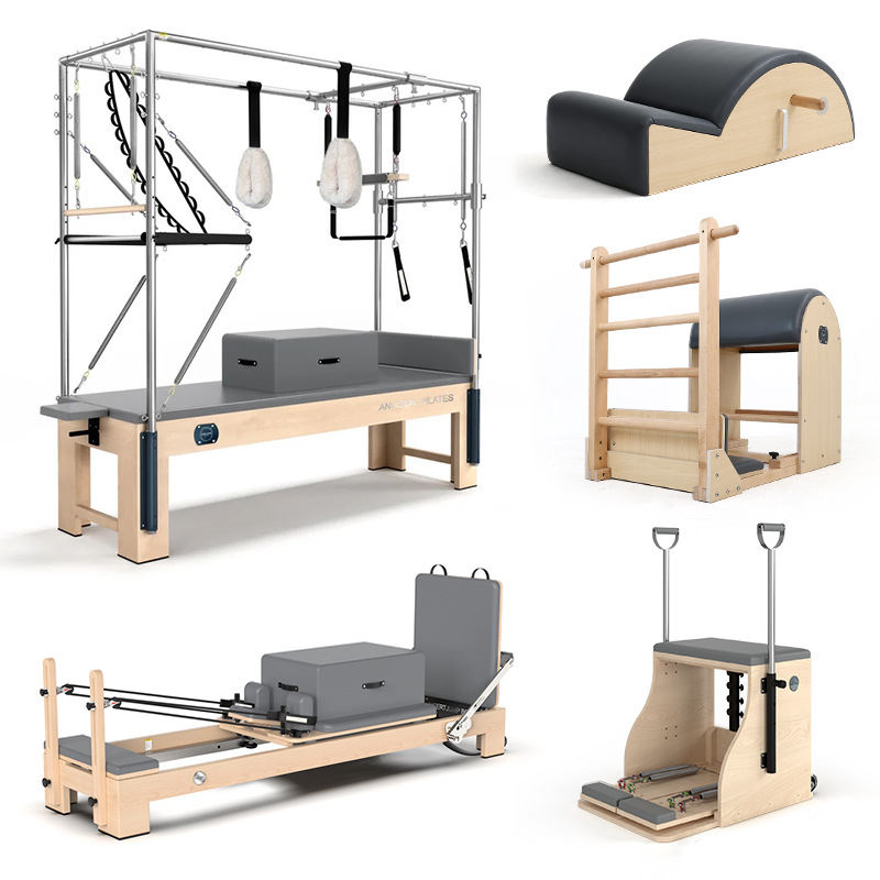 Pilates Core Bed Yoga Fitness Cadillac 3 - en - 1 Elevated Sliding Training Barrel Set de 5 piezas