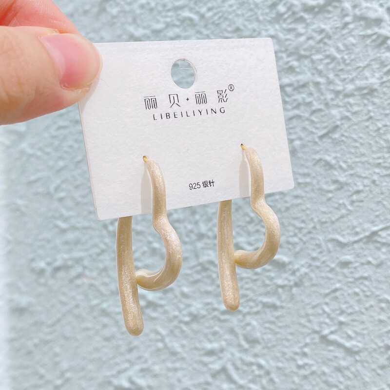 Liyin/Libeliying ドーパミンドロップ釉薬ペイントイヤリングニッチ春夏甘くて絶妙な s925 シルバー針イヤリング|undefined