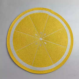 pp编织圆形西餐垫隔热垫餐桌垫环保餐盘垫碗杯垫欧式日式西瓜柠檬