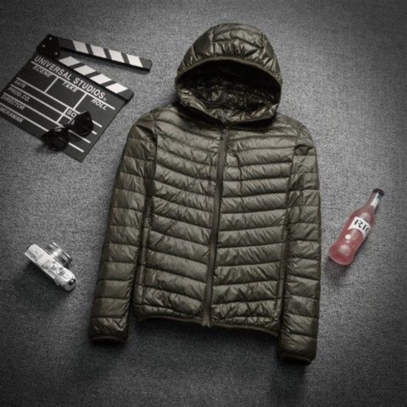 Chaqueta de algodón de terciopelo ligero anti-temporada de celebridades de Internet Chaqueta de algodón ligera delgada delgada con cuello alto para hombre