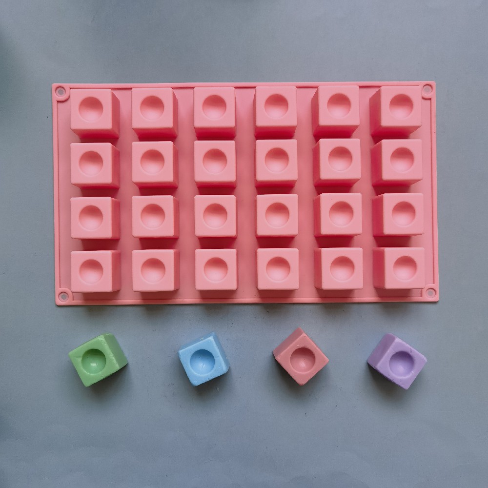 24 cuadros de punto 195 chocolate molde de silicona pudín pastel molde de postre jabón utensilios