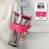 Большой: дымчатый, розовая крышка, красный чехол HO, чёрная стеклянная трубка