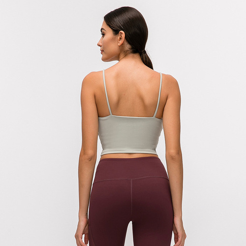 A drop-shipping yoga vest for women with chest pads, sexy back sports bra, push-up gym camisole