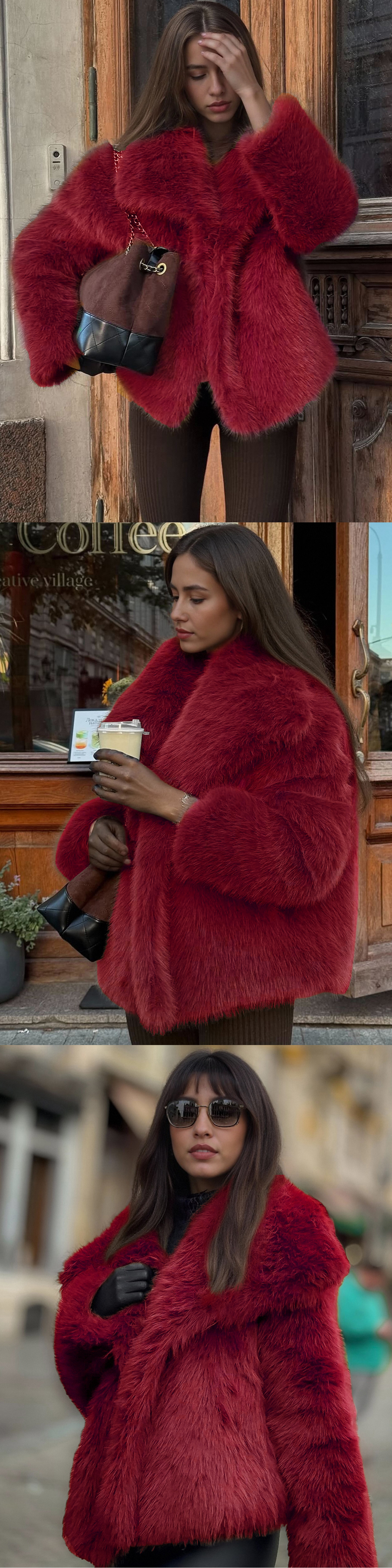 Damen-Kunstpelzjacke – Eleganter Kurzmantel mit Taschen für Herbst und Winter (S-XXXL)_voghion.com