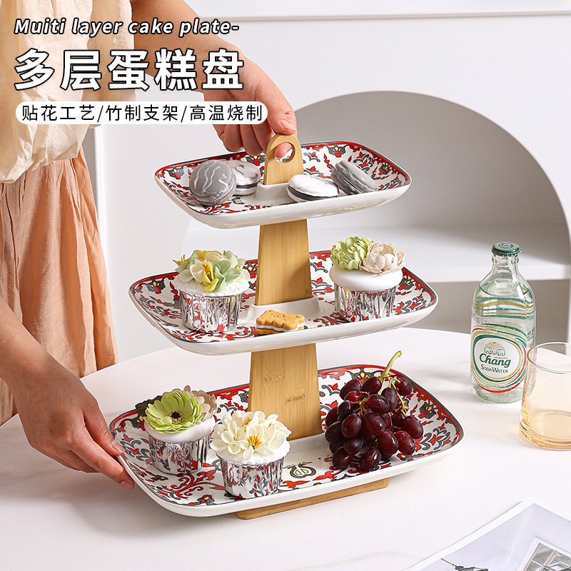 Ceramic fruit plate dessert table display stand festive cake stand…