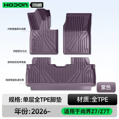 model car interior foot mats | Modelə uyğun ayaqaltı - hongmeng-smart-travel-fashion-z7-26-models-single-layer-foot-mat-purple-tpe-economical-standard-model