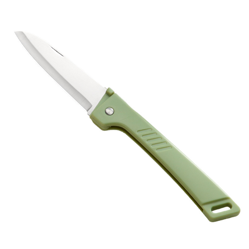 Cuchillo de frutas de acero inoxidable, melón plegable portátil, sandía, cuchillo de pelado con vaina, cuchillo de dormitorio, cocina doméstica portátil