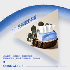 Citrus Girl Tissue Paper Roll 24 Packs Full Carton Wholesale Bathroom Tissue Home Napkin Soft Facial Tissue Full Carton Wholesale