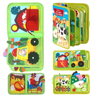 Felt Learning Board Baby Enlightenment Learning Teaching Aids Dressing Button Montessori Early Education Toddler Toys Learning Book Wholesale