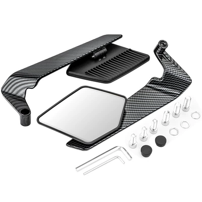 Motosiklet ləvazimatları və aksesuarları fixed wing rearview mirror Mavericks - 467-rear-view-mirror-carbon-fiber-white-glass