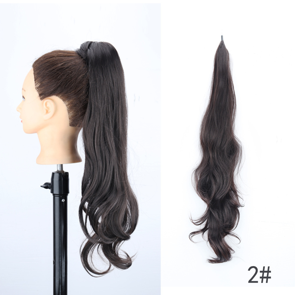 28 pulgadas largas pelucas de cola de caballo europeas y estadounidenses alrededor extensión de cabello de cola de caballo barra de cabello