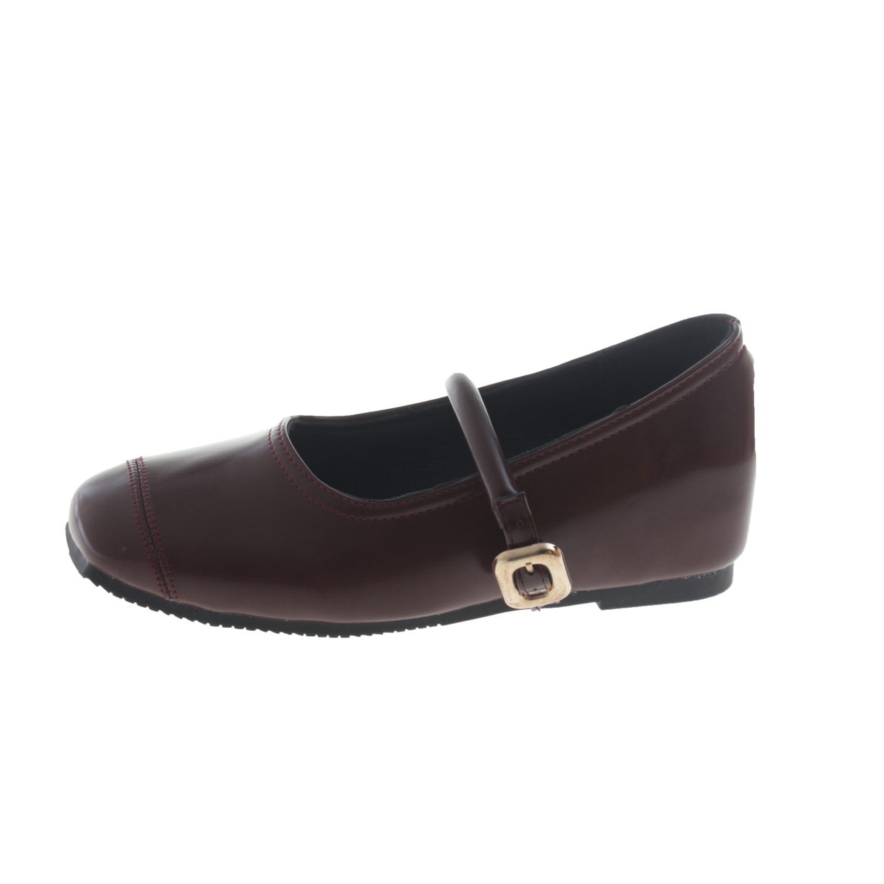 Pequeño aumento de altura de 5cm zapatos de cuero de mujer hebilla de cabeza cuadrada boca superficial retrógrado zapatos de cuero Mary Jane primavera