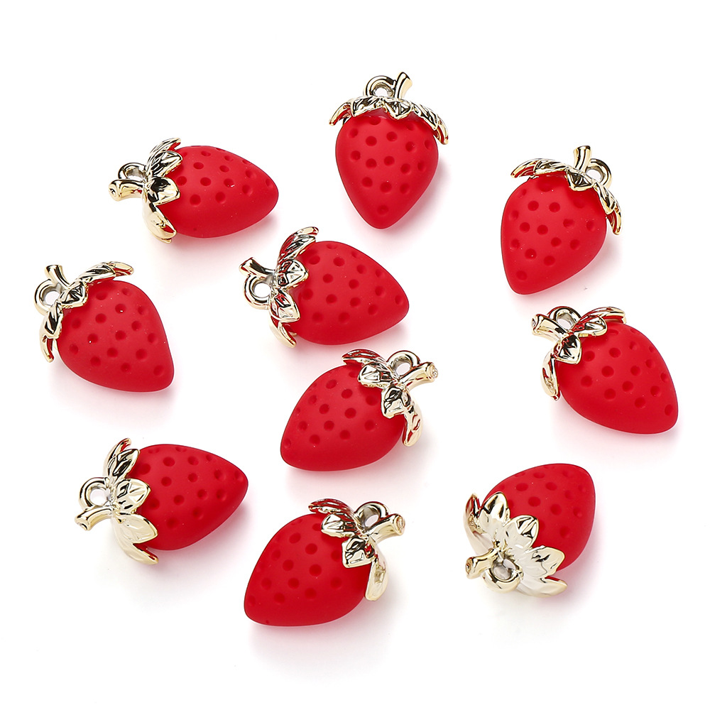 56g Weight Pendant Jewelry Making Type 23*32mm Jewelry Making Size DIY Jewelry Accessories Classification 10 PCS/Package Quantity Acrylic Material Strawberry Pattern Plating Design Sweet Style 10 PCS/Package 23*32mm Arylic Strawberry Pendant 13