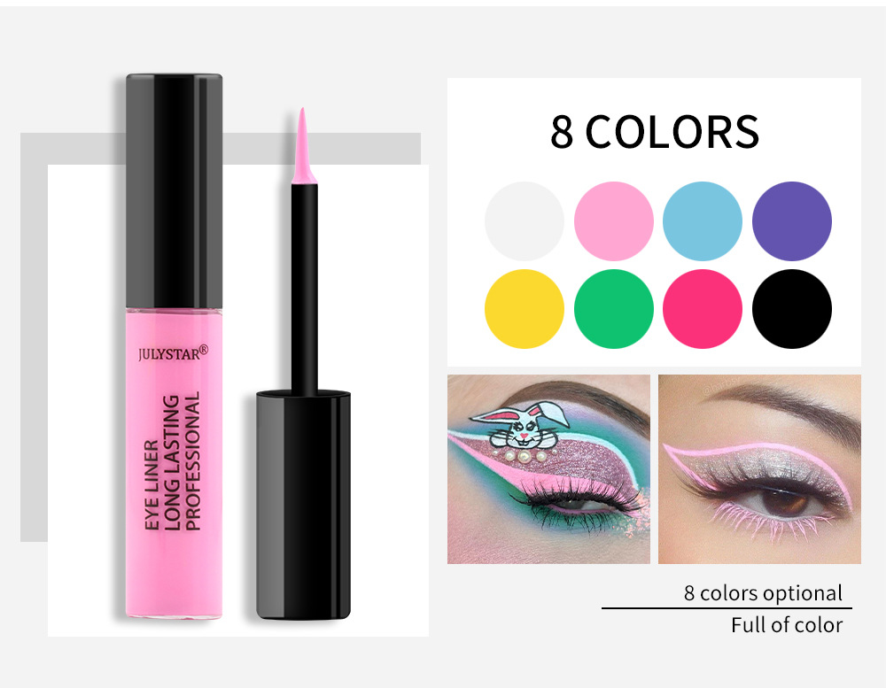 julystar Cross-border Halloween Beauty Eyeliner Liquid Cross-border Colored Waterproof, Oil-Proof and non-smudging Eyeliner Pen wholesale undefined