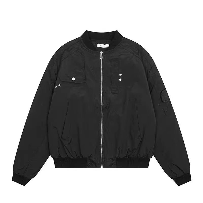 Retro baseball jersey, high arcade workwear jacket, men's spring and autumn design sense, pilot jacket_voghion.com