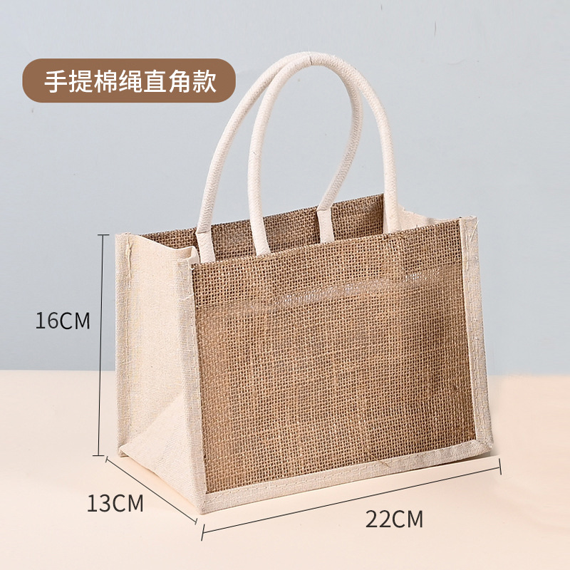 Bolsas de lino personalizadas para regalos de Año Nuevo, bolsas de mano de lino de alta gama de algodón-lino-yute en blanco, bolsas de compras pintadas a mano image 33