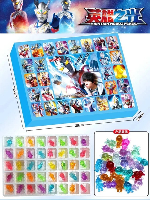 40 ピースウルトラマンフルクリスタル漫画アニメーションポケポケ子供サプライズブラインドボックス子供のおもちゃギフト|undefined